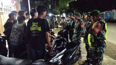 Koramil Galesong Utara Gandeng Warga, Patroli Malam Diperketat Jaga Kamtibmas Takalar