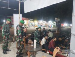 Patroli Malam Gabungan Koramil Galesong, TNI dan Warga Bersinergi Jaga Keamanan