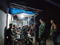 Personel Koramil Galut Bersama Warga Kompak Gelar Patroli Siskamling