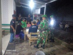 TNI dan Warga Bersinergi, Koramil 1426-02 Polsel Gelar Patroli Malam Ciptakan Situasi Aman di Takalar