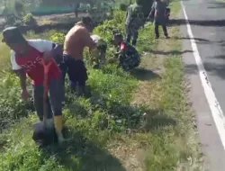 Koramil Marbo Bersama Warga Aktif Kerja Bakti Bersihkan Lingkungan