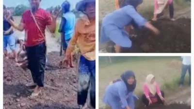 Warga Banrimanurung Perbaiki Jalan Rusak, Sindir Pemkab Jeneponto 6 Warga Banrimanurung Gotong Royong Perbaiki Jalan Rusak, Sindir Pemkab Jeneponto