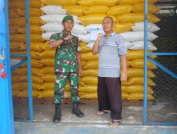 Piket Koramil Polut Pantau Gudang Bulog Untuk Memastikan Stok Beras