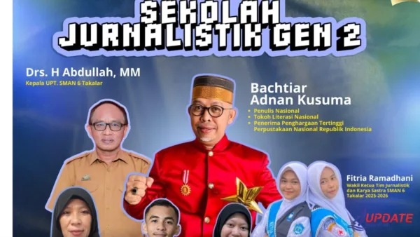 Peraih Penghargaan Tertinggi Perpusnas RI, BAK akan Hadir di Sekolah Jurnalistik SMAN 6 Takalar