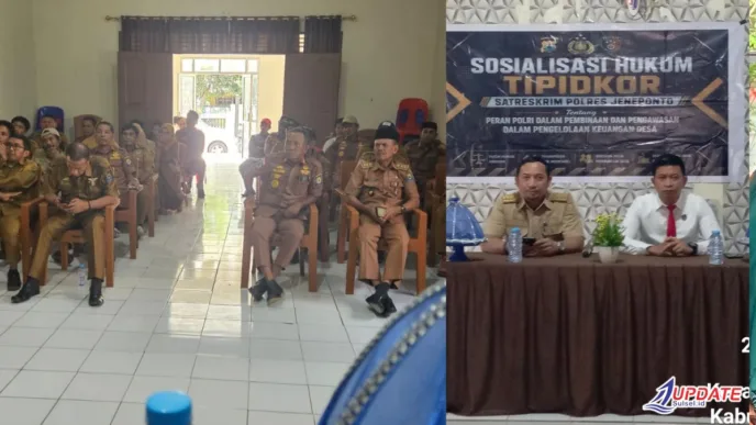 Camat Tamalatea Buka Sosialisasi Pengelolaan Dana Desa, Gandeng Kanit Tipikor Polres Jeneponto