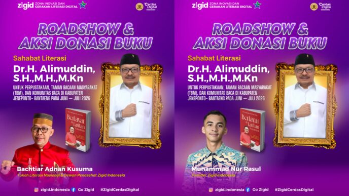 Kejari Takalar Musnahkan Barang Bukti Perkara Tindak Pidana 2 Roadshow & Aksi Donasi Buku Hadir untuk mendukung perpustakaan, TBM, dan komunitas baca di Jeneponto & Bantaeng.
Bersama Sahabat Literasi Dr. H. Alimuddin, S.H., M.H., M.Kn, mari menebar ilmu, menguatkan budaya baca, dan membangun generasi cerdas melalui buku