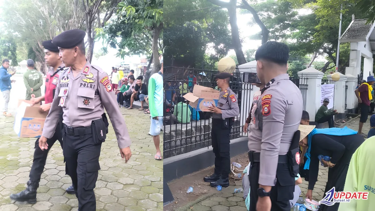 Amankan Demo Penolakan Batalyon Brimob, Kasat Sabhara Jeneponto Bagikan Air Minum kepada Peserta Aksi 1 Polres Jeneponto 20260610 203010 0000 l Update Sulsel