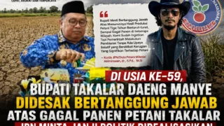 Di Usia ke-59, Daeng Manye Didesak Bertanggung Jawab atas Gagal Panen Petani Takalar, JPN Minta Janji Politik Direalisasikan
