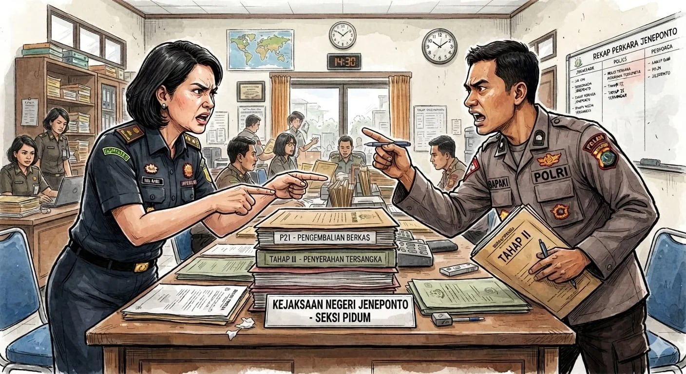 Kejari Jeneponto Tegaskan Perkara Sudah P21, Tahap Penuntutan Tertunda karena Tersangka dan Barang Bukti Belum Diserahkan 1 IMG 20260717 WA0018 l Update Sulsel