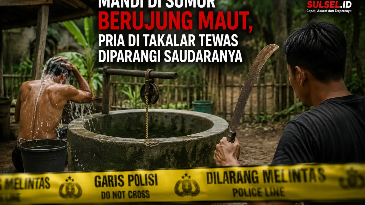 Mandi di Sumur Berujung Maut, Pria di Takalar Tewas Diparangi Saudaranya