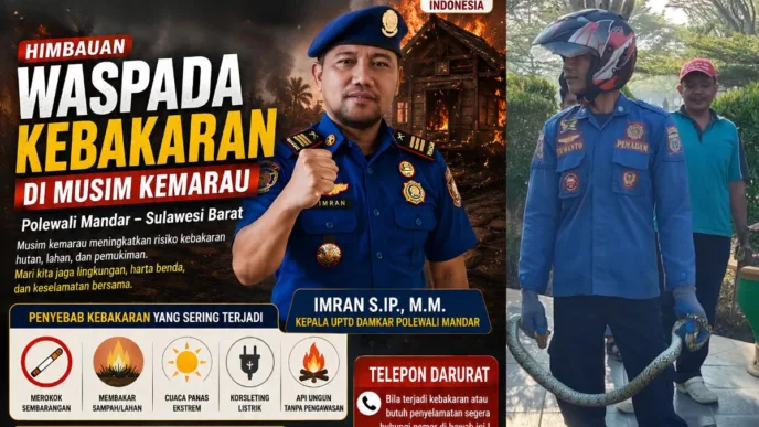 Damkar Polman Siaga 24 Jam Hadapi Musim Kemarau, Bupati Samsul Mahmud Keluarkan Imbauan Karhutla