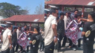 Satpol PP Jeneponto Kawal Aksi Demo di Depan Kantor DPRD