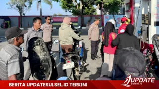 Antrean Pertalite Mengular di Sejumlah SPBU, Polres Takalar Perkuat Pengamanan