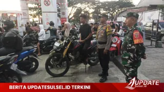 Dandim Takalar Instruksikan Personel Amankan SPBU, Pastikan Pelayanan BBM  Berjalan Tertib dan Lancar